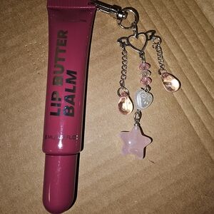 BCBG Magenta Lip Balm with Heart and Star Charms